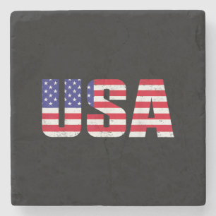 Amerikaanse patriottische vlag voor Kinder mannenj Stenen Onderzetter