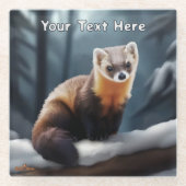 Amerikaanse pine Marten Glazen Onderzetter (Voorkant)