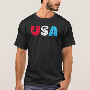 Amerikaanse Pistolen rood wit en blauw T-shirt