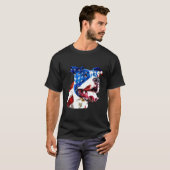 Amerikaanse Pit Bull Terrier Amerikaanse vlag Patr T-shirt (Voorkant volledig)
