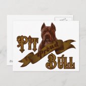 Amerikaanse Pit Bull Terrier Dog Briefkaart (Voorkant / Achterkant)