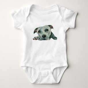 Amerikaanse Pit Bull Terrier Dog Waterverf Paintin Romper