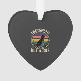 Amerikaanse Pit Bull Terrier Hond Vintage Zonsonde Ornament