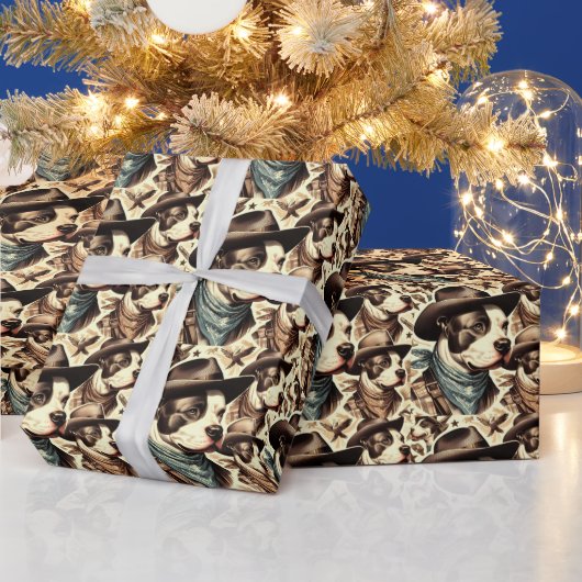  Amerikaanse Pit Bull Terrier Illustratie Cadeaupapier (Feestdagen)