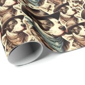 Amerikaanse Pit Bull Terrier Illustratie Cadeaupapier (Rol Hoek)