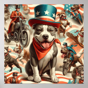 Amerikaanse Pit Bull Terrier Kunst Poster