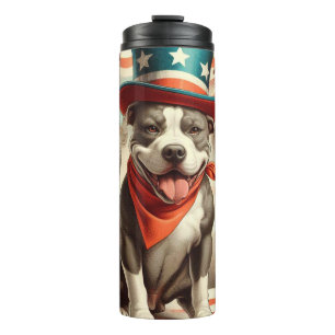  Amerikaanse Pit Bull Terrier Kunst Thermosbeker