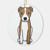 Amerikaanse Pit Bull Terrier (Natural Ears) Keramisch Ornament (Links)