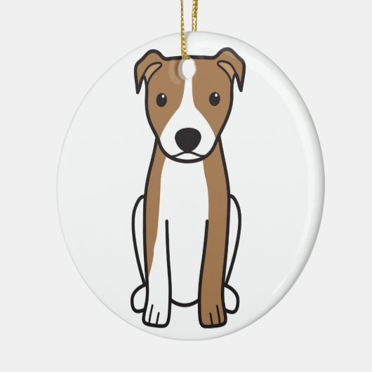 Amerikaanse Pit Bull Terrier (Natural Ears) Keramisch Ornament (Links)