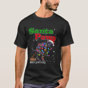 Amerikaanse Pitbull Dog Pooping Kerstmis 2024 Grap T-shirt