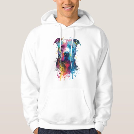 Amerikaanse Pitbull - Graffiti Ink Splash Hoodie (Voorkant)