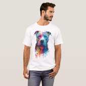 Amerikaanse Pitbull - Graffiti Ink Splash T-shirt (Voorkant volledig)
