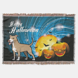 Amerikaanse Pitbull Terrier Happy Halloween Deken
