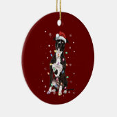 Amerikaanse Pitbull Terrier-kerstlampboom Keramisch Ornament (Rechts)