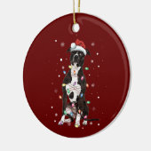 Amerikaanse Pitbull Terrier-kerstlampboom Keramisch Ornament (Links)