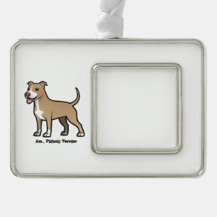 Amerikaanse Pitbull Terrier Verzilverd Kader Ornament