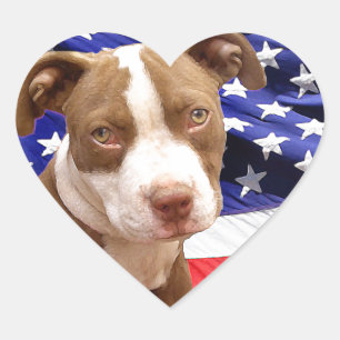 Amerikaanse Pitbullpuppy Hart Sticker