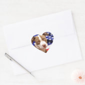 Amerikaanse Pitbullpuppy Hart Sticker (Envelop)