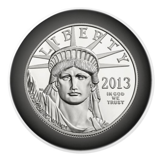 Amerikaanse Platinum Liberty Munt ~ Obverse 2013 Keramische Knop (Voorkant)