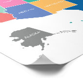 Amerikaanse plattegrofkleuren poster (Hoek)