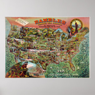 Amerikaanse plattegronden Poster