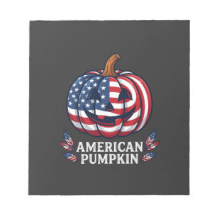 Amerikaanse Pompoen Halloween Usa Vlag Sterren Str Notitieblok
