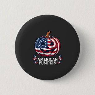Amerikaanse Pompoen Halloween Usa Vlag Sterren Str Ronde Button 5,7 Cm