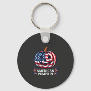 Amerikaanse Pompoen Halloween Usa Vlag Sterren Str Sleutelhanger