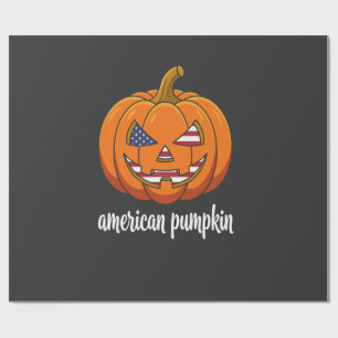 Amerikaanse Pompoen Patriottische Halloween Jack O Cadeaupapier