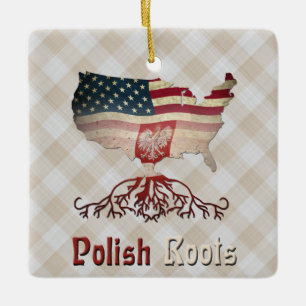Amerikaanse Poolse wortels Keramisch Ornament