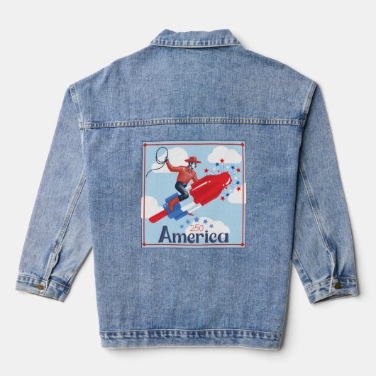 Amerikaanse Pop Cowboy Denim Jacket (Achterkant)