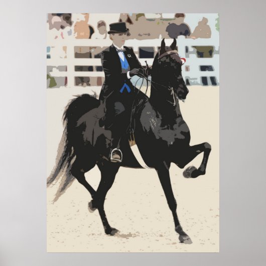 Amerikaanse Poster met saddlebred Horse Print (Voorkant)