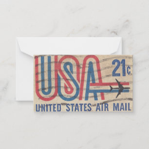 Amerikaanse postzegel notitiekaartje