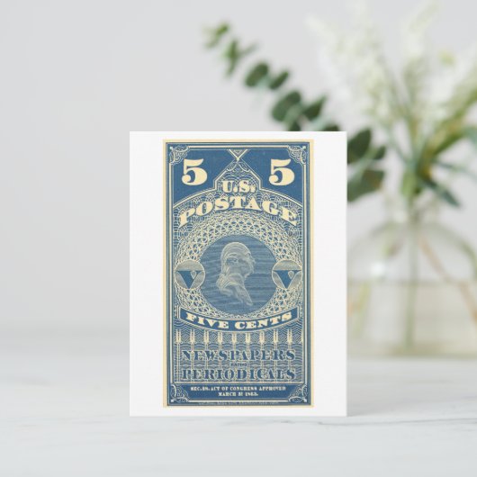 Amerikaanse postzegel voor kranten en tijdschrifte briefkaart (Staand voorkant)