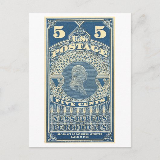 Amerikaanse postzegel voor kranten en tijdschrifte briefkaart (Voorkant)