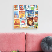 Amerikaanse postzegels canvas afdruk (Insitu (Woonkamer))