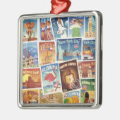 Amerikaanse postzegels metalen ornament (Links)