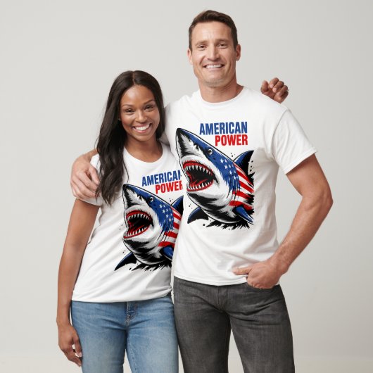 Amerikaanse Power Shark T-Shirt Design (Unisex)