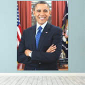 Amerikaanse President Barack Obama Canvas Afdruk (Insitu (Houten vloer))