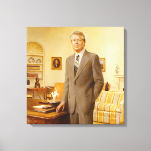 Amerikaanse president James Earl Carter Oval Offic Canvas Afdruk