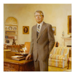 Amerikaanse president James Earl Carter Oval Offic Perfect Poster