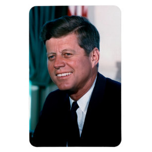 Amerikaanse president John F. Kennedy in het Oval Magneet
