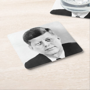 Amerikaanse President John Kennedy Presidentiële F Vierkante Kartonnen Onderzetter