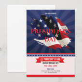Amerikaanse Presidenten Day Invitation Flyer Kaart (Voorkant / Achterkant)