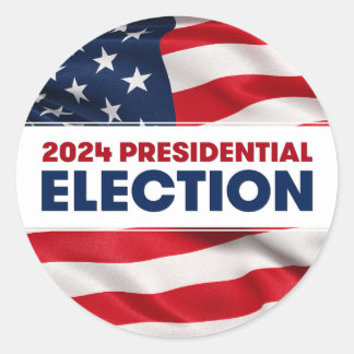Amerikaanse presidentsverkiezingen 2024 ronde sticker