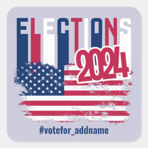 Amerikaanse presidentsverkiezingen 2024 vierkante sticker