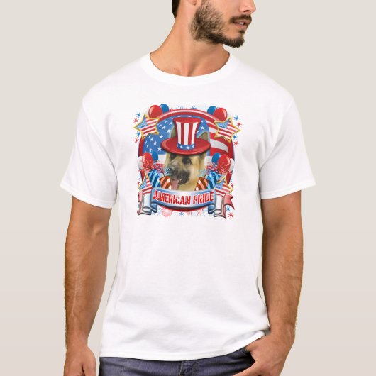 Amerikaanse Pride German Shepherd T-shirt (Voorkant)