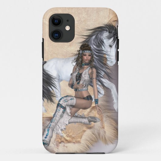 Amerikaanse prinses en witte paarden Case-Mate iPhone case (Achterkant)