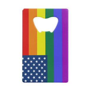 Amerikaanse Rainbow Pride Kredietkaart Flessenopener
