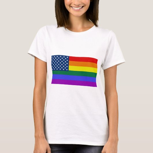 Amerikaanse Rainbow Pride T-shirt (Voorkant)